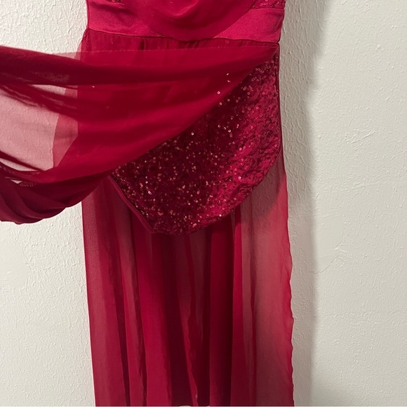 Weissman Baby Hold On LC Large (12-14) Red D13004 Sequin Performance Leotard EUC - Picture 7 of 9